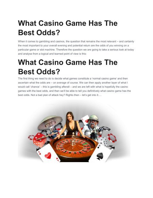 Best odds in casino